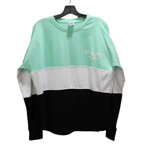 SGS St Kitts West Indies Colorblock Sweatshirt Mint White Black XL